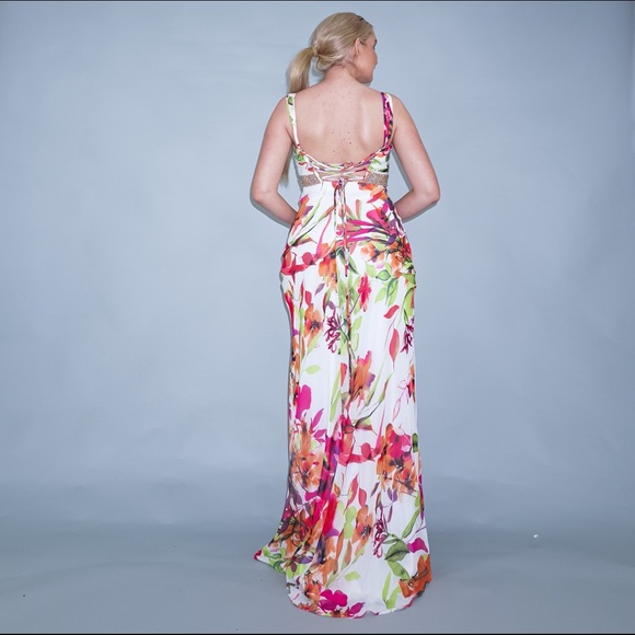 Cache Long Floral Evening Gown Garden Party Dress - Picture 6 of 13